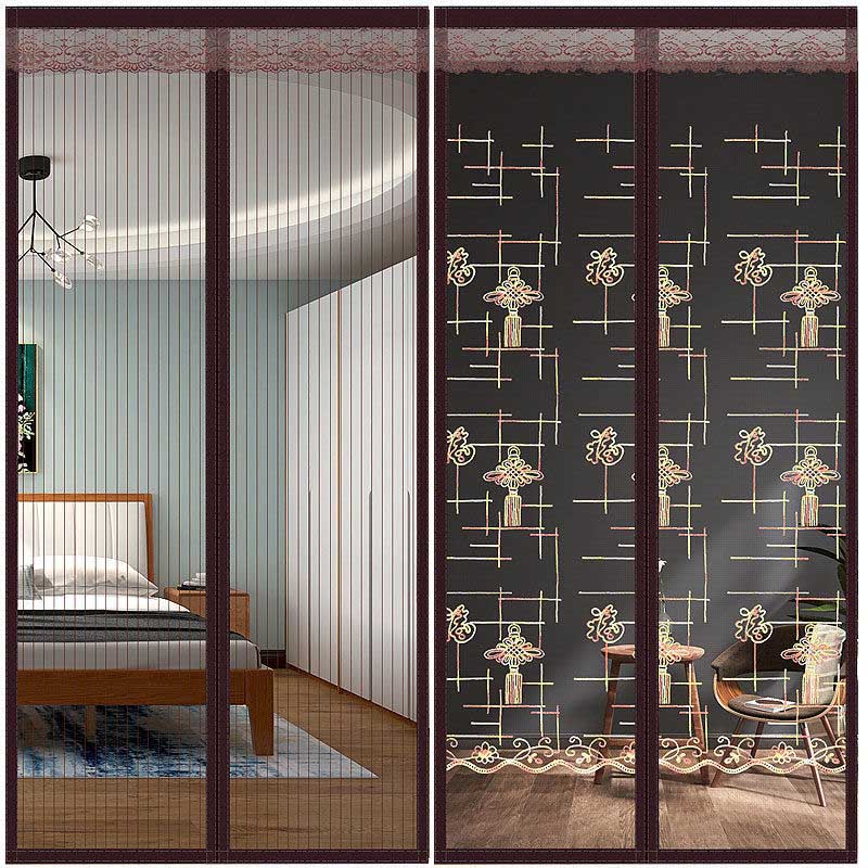 Новые вышитые магнитные экраны для дверей, занавески от комаров, насекомых, мух, не пробивают шторы, экраны для дверей в гостиную, сетка для дома