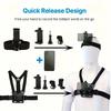 All In One 6pcs Action Camera Accessories Set Phone Head Strap Chest Strap Mount Adjustable POV Shooting For GoPro Hero 13 12 11