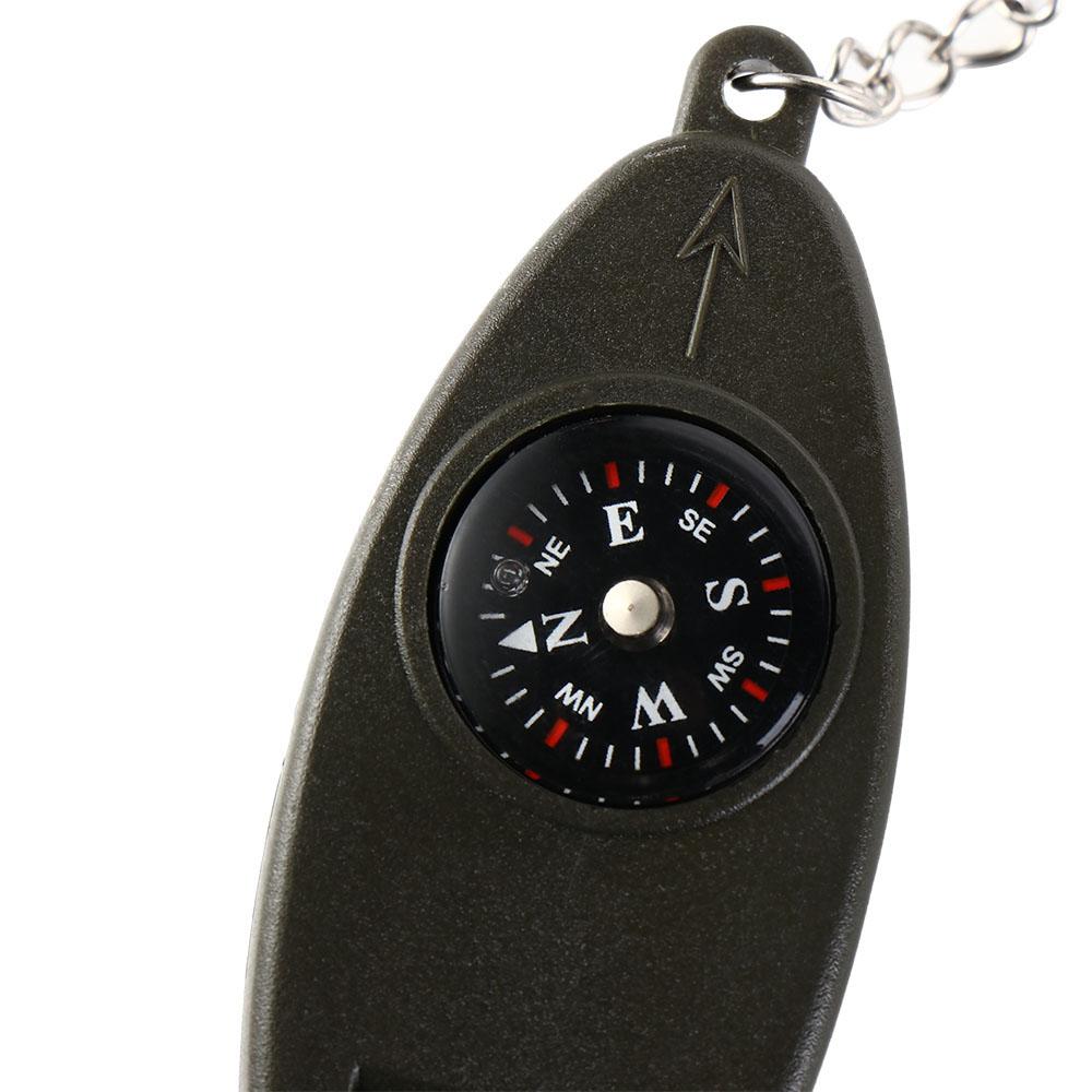 4 in 1 Survival Whistle Compass Outdoor Whistle Portable Keychain Emergency Whistle Fishing Hiking