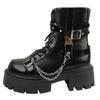 Fashion Brand New Ladies Goth Platform Ankle Boots Fashion Buckle Zip Rivet Punk Wedges High Heels Womens Boots Party Street Woman Shoes