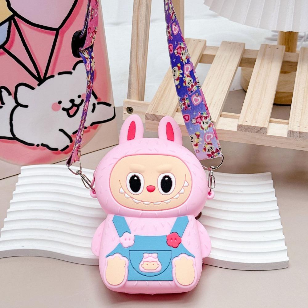 Популярная детская сумка для перекусов Labobo, мягкий силиконовый кошелек среднего размера, милый мультяшный стиль Bubble Mart, карман для монет, для детей, праздничный сюрприз