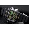 Casio Серия для молодежи Квадратный циферблат Цифровые Ретро Десятилетняя батарея Маленький квадратный Электронные 100-метровая водозащита Электронный механизм Ремешок из смолы AE-1200WH-1B