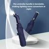10-Bone Frame LED Flashlight Umbrella Waterproof Three Fold Rotating Umbrella Windproof Design UV Protection Dual Use Umbrella