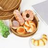 Plastic Round Rattan Storage Tray Handmade Bread Fruit Storage Tray Wicker Storage Baskets  Office
