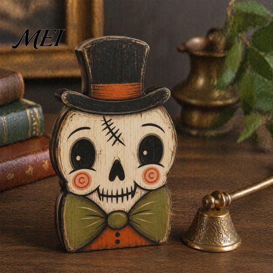 Halloween Gift for Friends Tiered Tray Decorations, Wooden Tabletop Ornaments, Vintage Centerpiece Retro Style Craft Decorations Home Kitchen