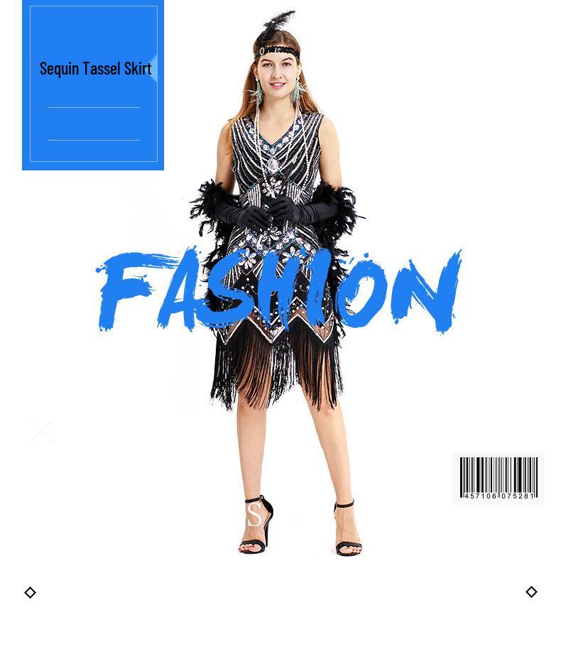 1920s Gatsby-Inspired Beaded Sequin Fringe Dress - Retro Evening Style for Women