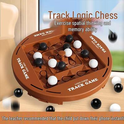 Track Logic Шахматы с вращающейся доской: Образовательная игра «Крестики-нолики» для двух игроков, для детей от 3 до 6 лет
