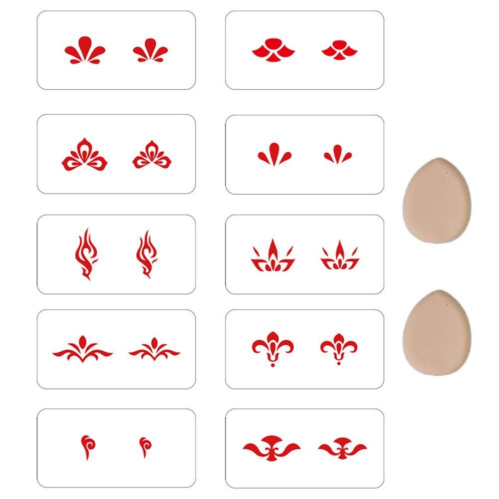DIY цветы временные татуировки трафарет лоб боди-арт живопись трафарет руки руки ноги