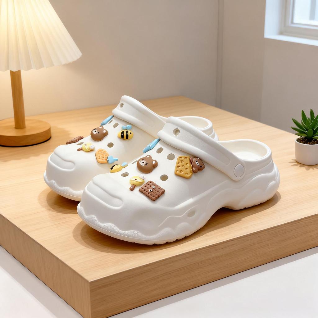 Милые мультяшные полимерные подвески-медвежата для обуви Crocs