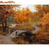 Frame Autumn Landscape DIY Painting By Numbers Wall Art Decor Handpainted Oil Painting For Home Decor Artwork 40x50cm