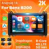 Android 14 Carplay Auto для Benz B200 Car Radio 4G+WIFI Player Мультимедиа стерео 360 Camera Navigation Видео Головное устройство AI Voice
