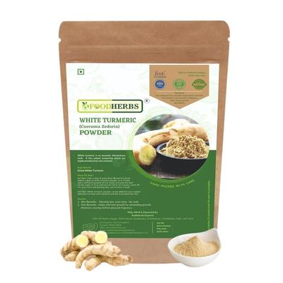 Foodherbs Белый порошок куркумы | 100 г | Не оставляет пятен | Для сияющей кожи | Все типы кожи | kichili kilangu | Kachur | Kapoor Kachri | Curcuma Zedoari