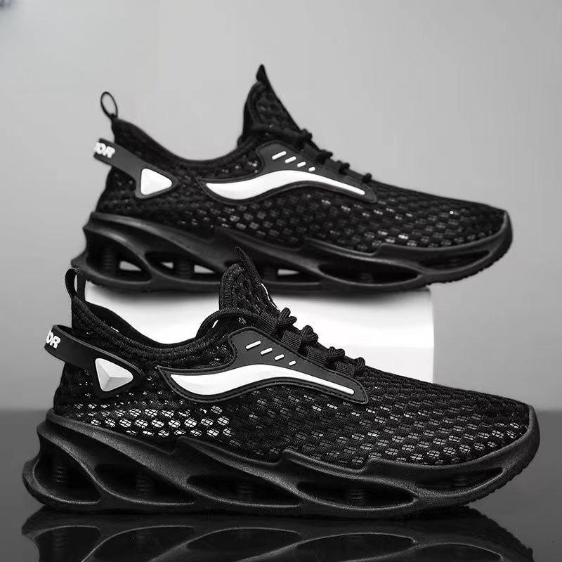 Men's shoes summer breathable hollow blade sole mesh shoes comfortable breathable lightweight mesh casual low-top running shoes