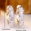 Elegant Female Small Round White Purple Pink Zircon Stone Hoop Earrings Trendy Fashion Silver Color Wedding Jewelry For Women