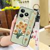 Back Cover Anti-knock Phone Case For Realme C53/Narzo N53 Wrist Strap Phone Holder Dirt-resistant Waterproof Ring Flower