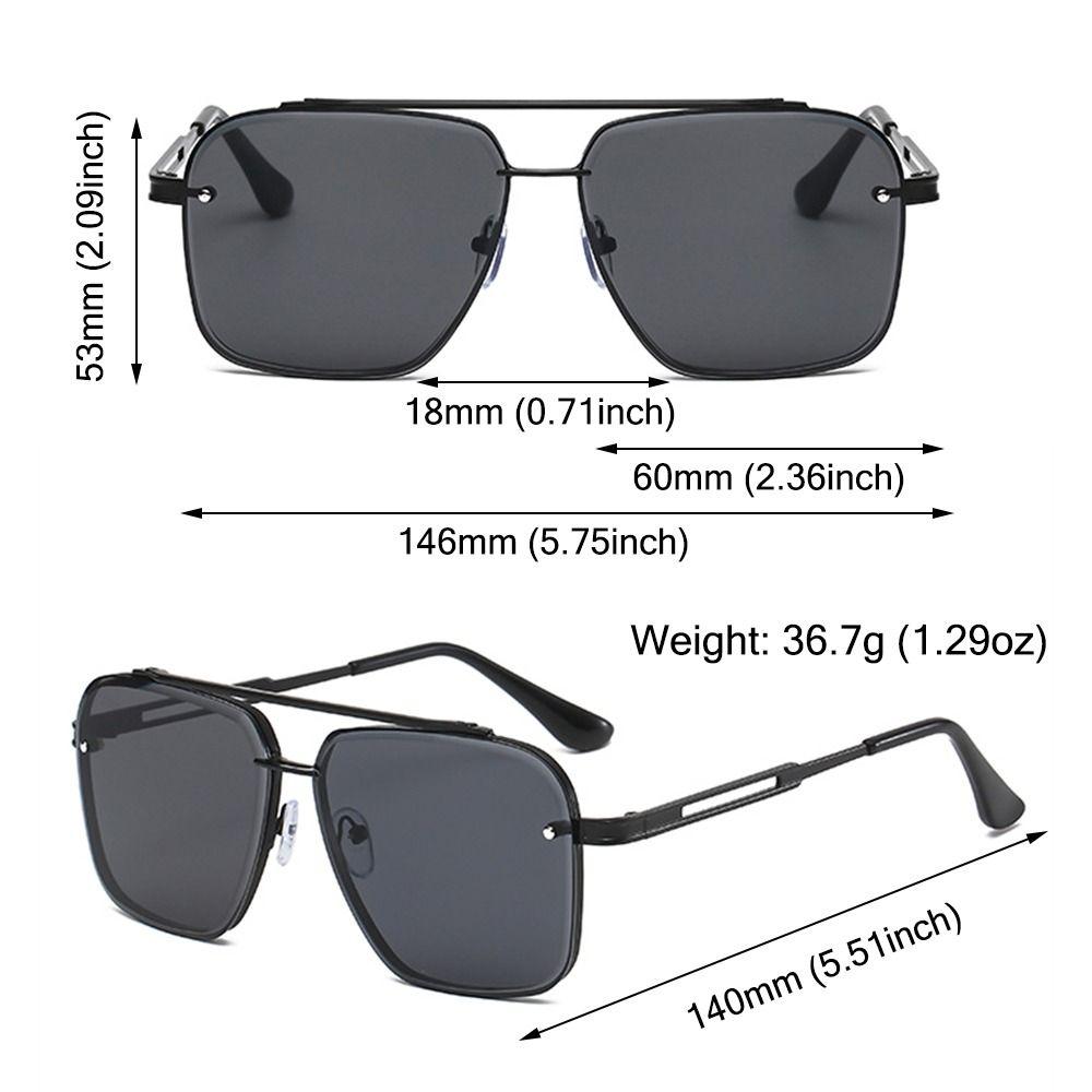 Big Metal Frame Gradient Sunglasses Classic Driving Oversized Square Sunglasses UV400 Protection Traveling Shades