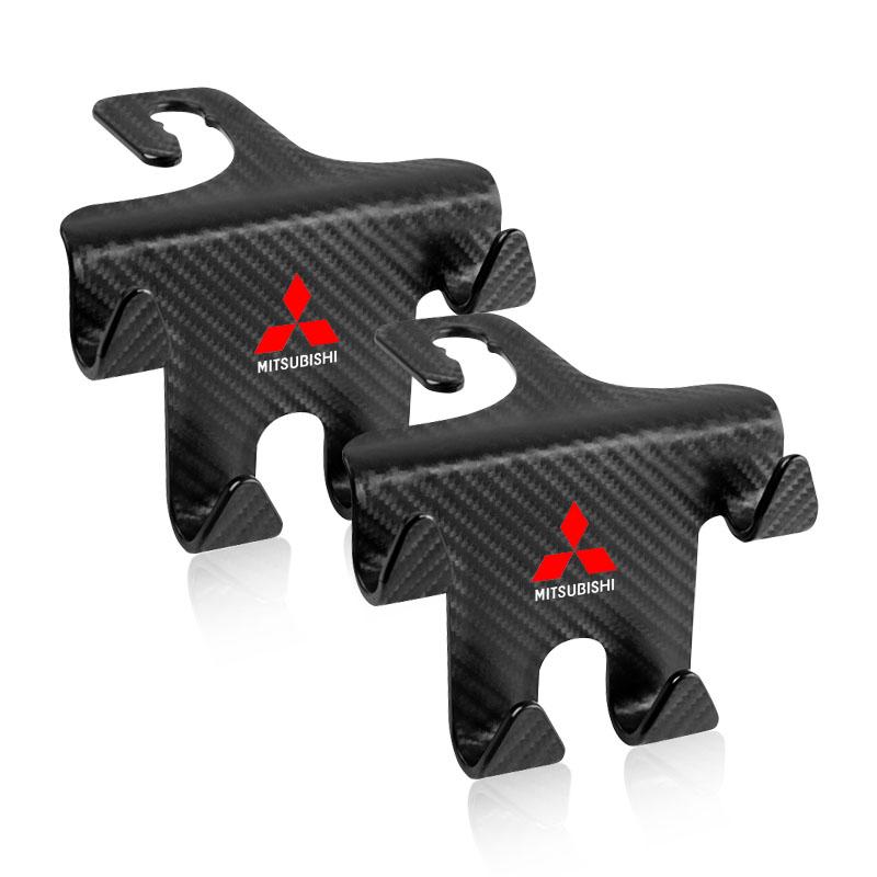 bzhr7 Car Seat Headrest Hook Universal Phone Holder Backseat Organizer For Mitsubishi Outlander Lancer 10 9 ASX RALLIART L200 Sticker