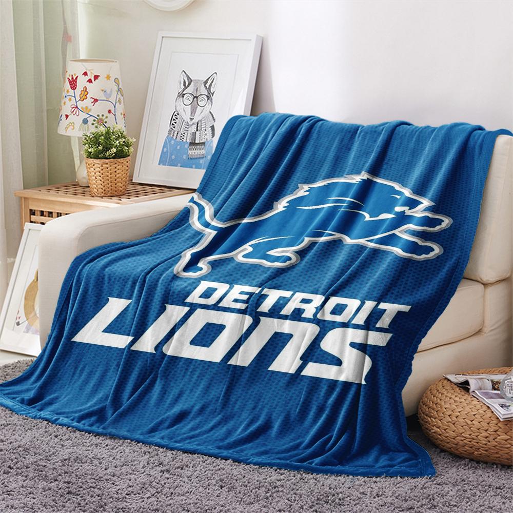 Detroit Lions Print Flannel Blanket, High quality Comfortable for All Seasons, Home Decor, Warmth and Comfort, Perfect for Christmas Gifts