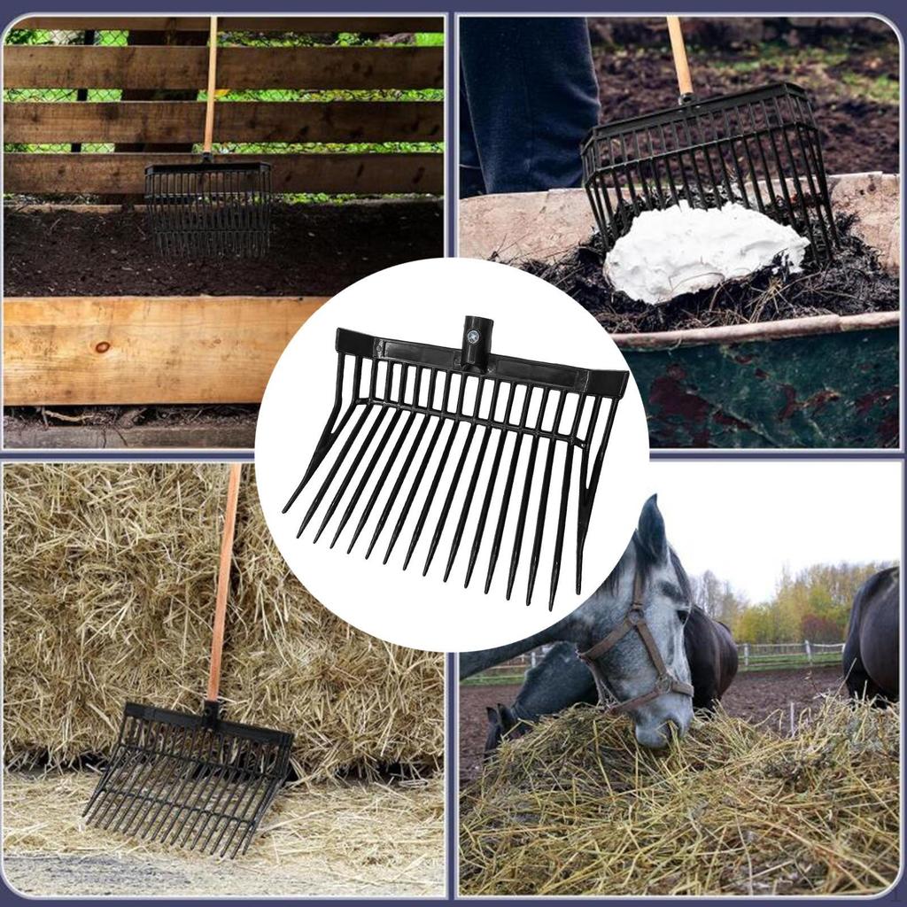 Вилы для конского навоза Сменная головка Грабли Садовые вилы для фермерского животноводства