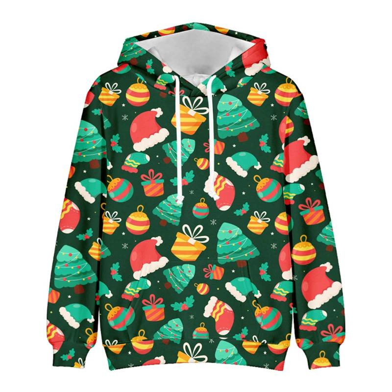 Hoodies For Men Women Ugly Christmas Sweater Xmas 3D Funny Printed Long Sleeve Hoodies Pullover Blouse Tops Graphic Sweatshirts