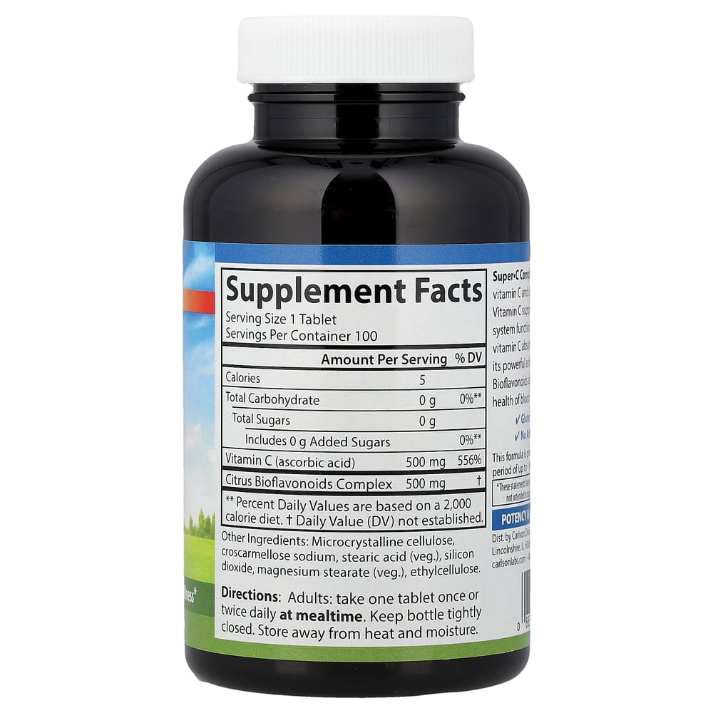 Carlson Labs Super C Complex Vegetarian Tablets, 100 Count