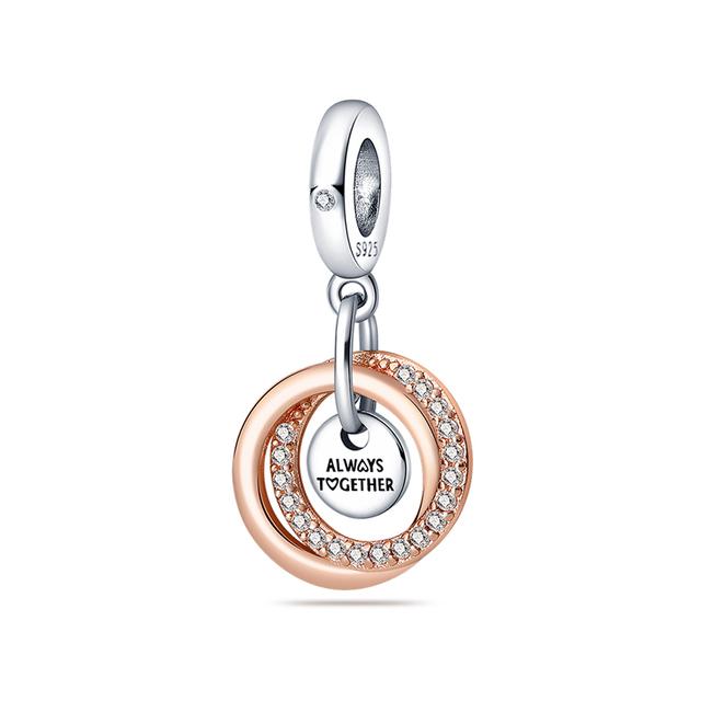925 Серебряный Шарм Подходит для Любителей Шарма Серии Любовь Браслет Ожерелье Брелок Женские Ювелирные Изделия Diy