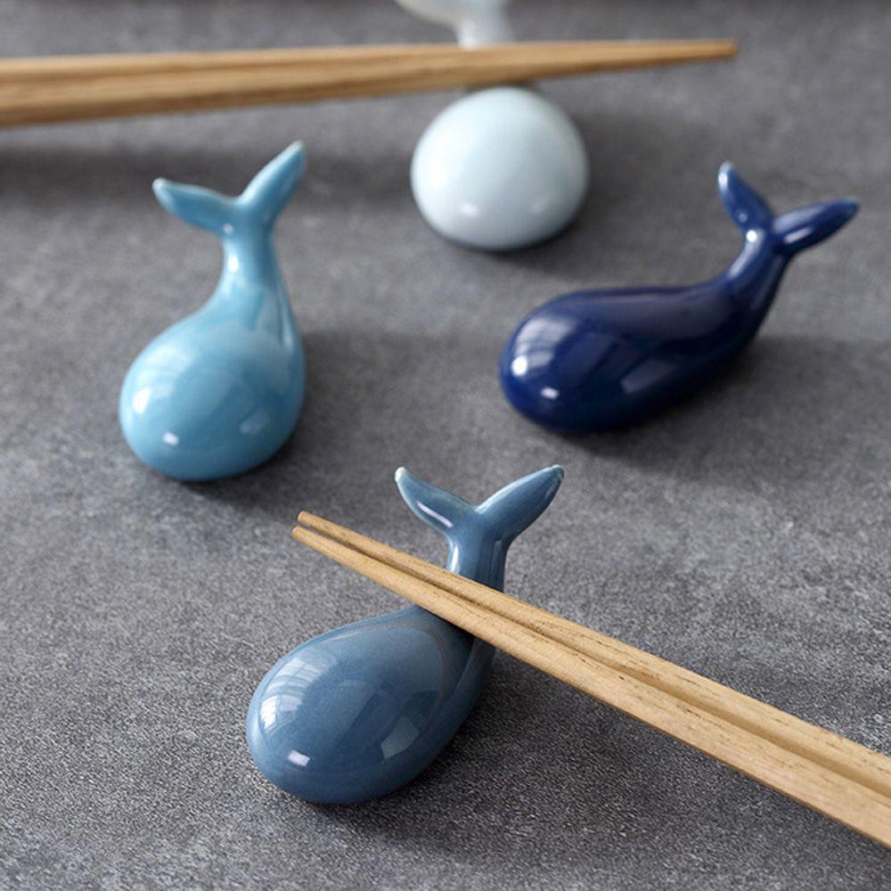 Whale Shape Hotel Ceramic Home Decoration Chopsticks Holder Spoon Rack Tableware Chopsticks Stand