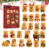Christmas Tabletop Ornaments Pomeranian Countdown, 24-Day Advent Calendar with 2D Acrylic 24 Day Countdown Dog Ornaments, Tree Hanging Decor, Gift for