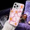 Чехол для телефона с рисунком цветов Арт для iPhone 16 15 14 13 12 11 Pro Max Белый Фиолетовый Матовый Лазерный Металлик Аврора Funda