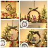 With LED Light Christmas Wreath Simulation Christmas Front Door Pendant Store Ornaments