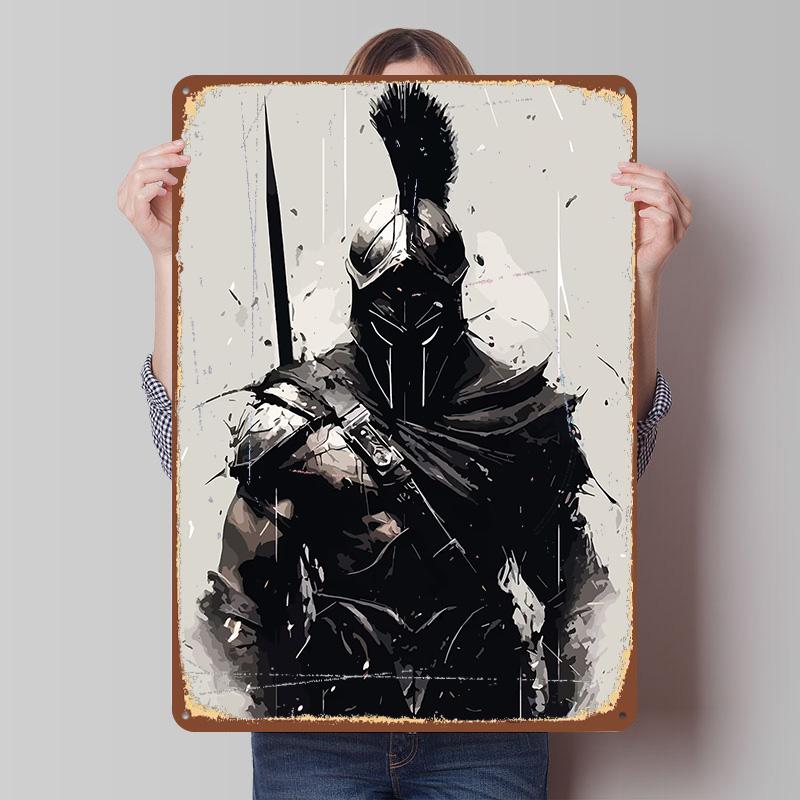 Soldier Spartan Poster Customized Vintage Metal Signs Wall Art Retro Tin Plaque for Interior Decoration Living Room Man Cave