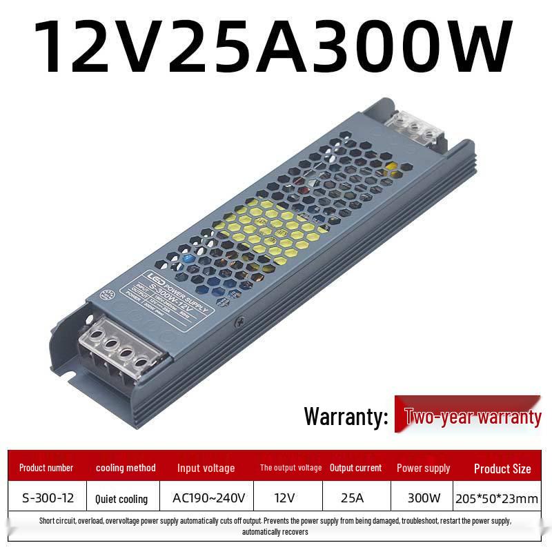 Ультратонкий светодиодный блок питания для светодиодных лент: Бесшумный трансформатор 220 В в 24 В/12 В для рекламных дисплеев.