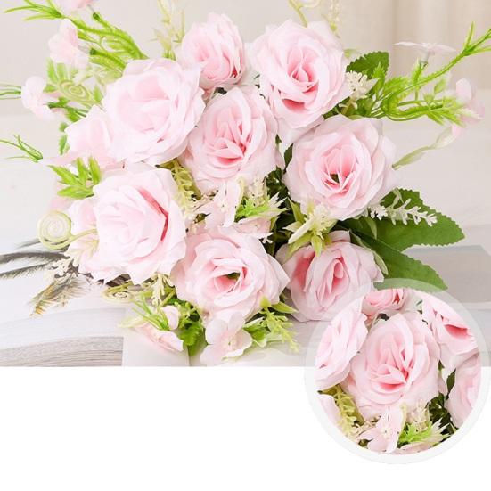 Искусственная ветка розы со стеблем, 5 вилками, 5 головками, домашняя свадьба, вечеринка, искусственный шелковый цветок с цветочным принтом