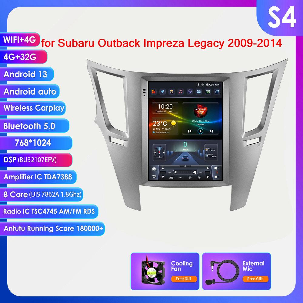 OSSURET 9,7" Android 13 беспроводной Carplay для Subaru Outback Impreza Legacy 2009-2014 GPS стерео автомобильный радиоприемник интеллектуальный мультимедийный плеер 4G BT 2 Din