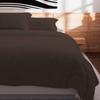 57 Thread Cotton Duvet Cover 240x220 Cm Plain Brown, by Soleil d'Ocre
