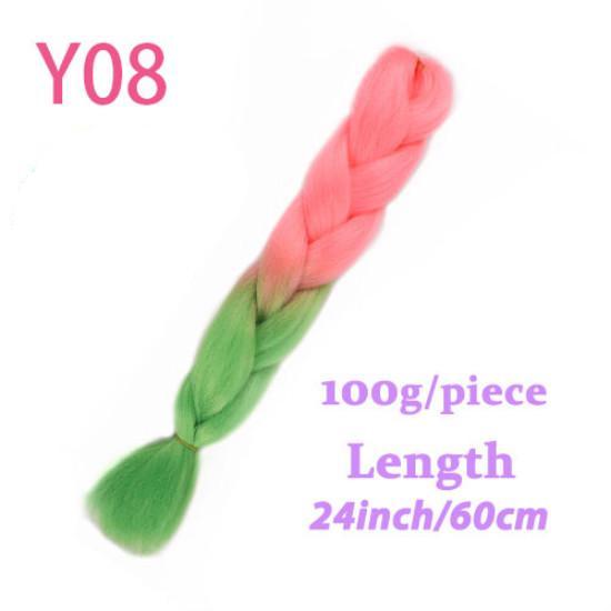 Ombre Hair Jumbo Braids Волосы Синтетические наращивания волос для женщин Розовый Красный Синий 102 Доступных цвета