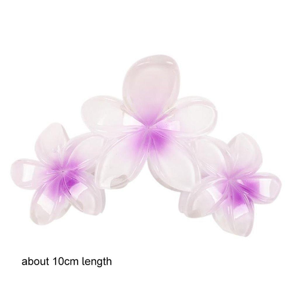 Gradient Design Hair Clip Claws Plumeria Shark Hair Claw Colorful Gradient Flower Clips Girls Gift
