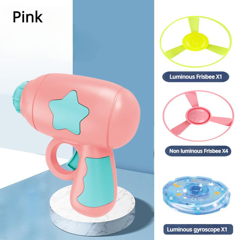 Cat Toy Launch Gun Flying Saucer Rotating Gyro Launcher Cats Chasing Plaything Training Kitten Interactive Toys Pet Supplies