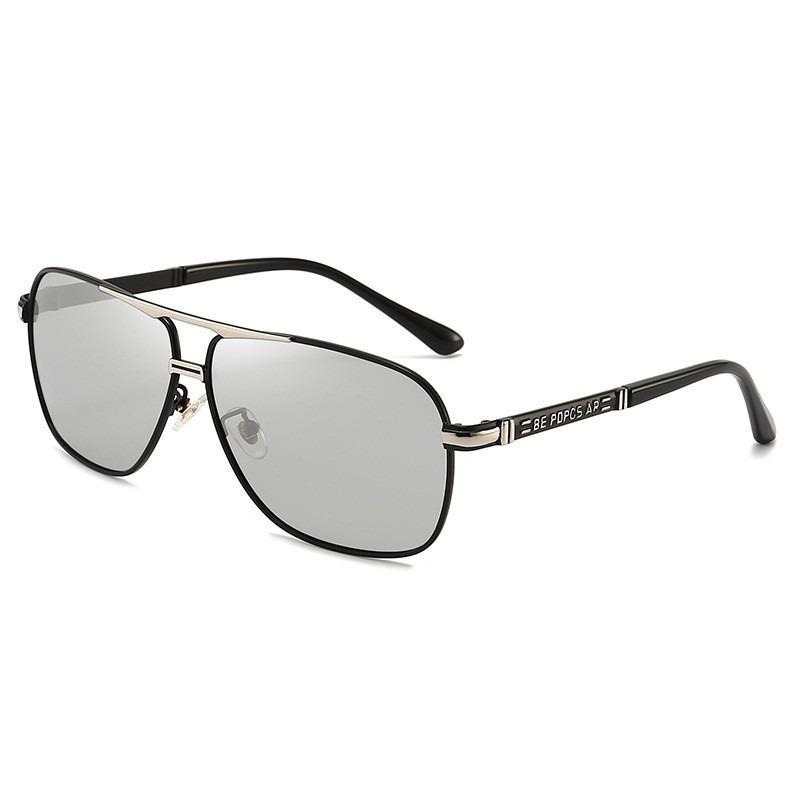 Новые солнцезащитные очки для вождения для мужчин Поляризованные Металлические Крутые Солнцезащитные очки Мужские Защита от УФ-лучей 400 Черные линзы