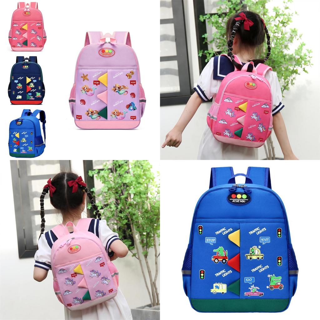 Stylish Boys Girls Cartoon Backpack Breathable Lightweight Oxford Fabric Bag