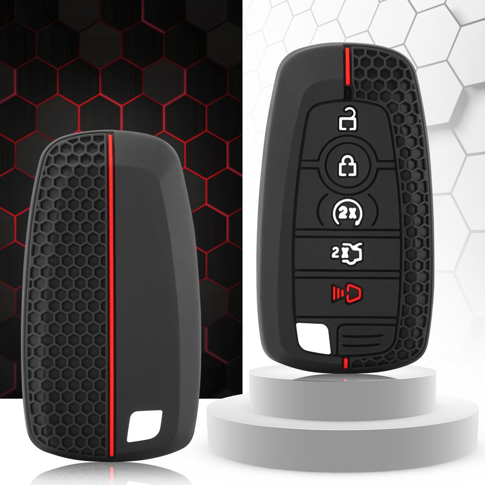 Силиконовый автомобильный брелок для ключей, чехол-держатель для Ford Raptor 2018 Ecosport Ranger Raptor, 2 кнопки, умные бесключевые аксессуары