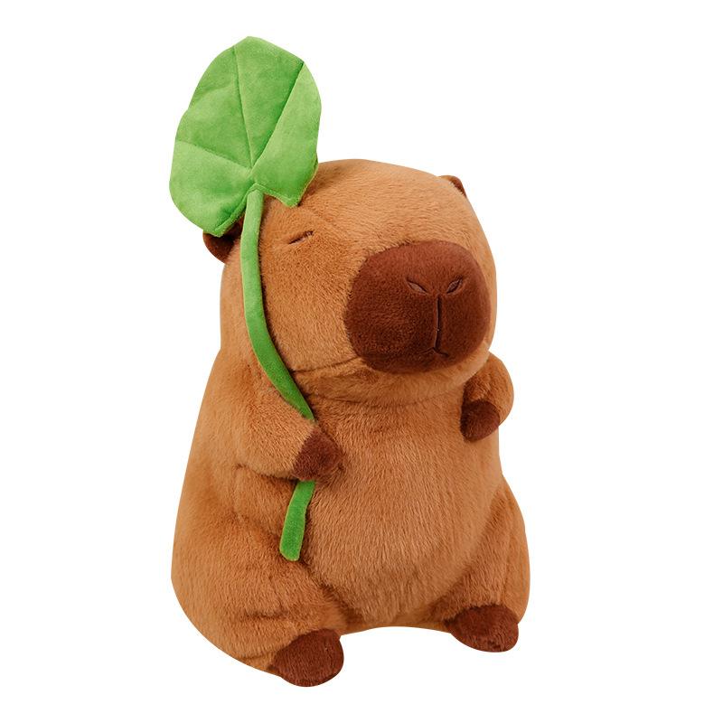 Новая плюшевая игрушка Capibala, кукла капибара, детская кукла капибара с листьями лотоса