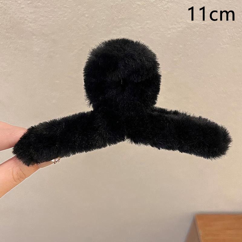 Мягкая молочно-кофейная серия пушистых плюшевых заколок для волос на затылке, теплые большие плюшевые заколки-акула, заколки-когти для волос