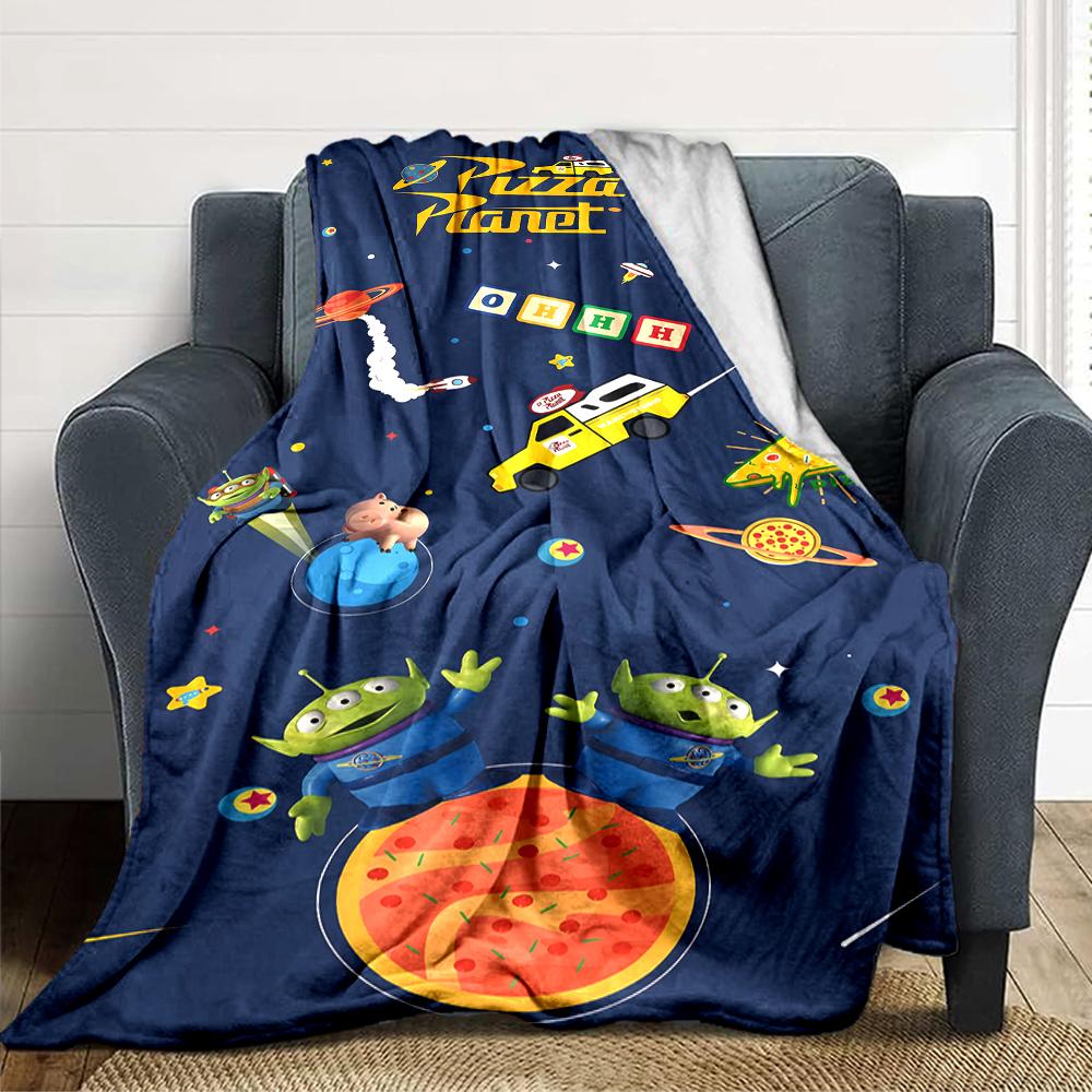 1Pc Pizza Planet Adventure Blanket Soft Throw Blanket For Home Bedroom Bed Sofa Travel Office Solid Christmas Blanket
