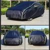 Black Oxford Cloth Car Cover: Full Coverage, Dustproof, Rainproof, Reflective Strips, Heat Insulation, Sunshade.