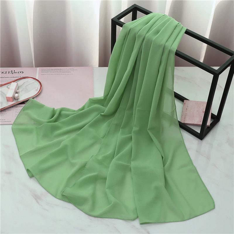 Summer Long Silk Scarf For Women Large Shawl Wrap Headband Solid Design Hijab Beach Stoles Female Foulard Echarpe Bandana