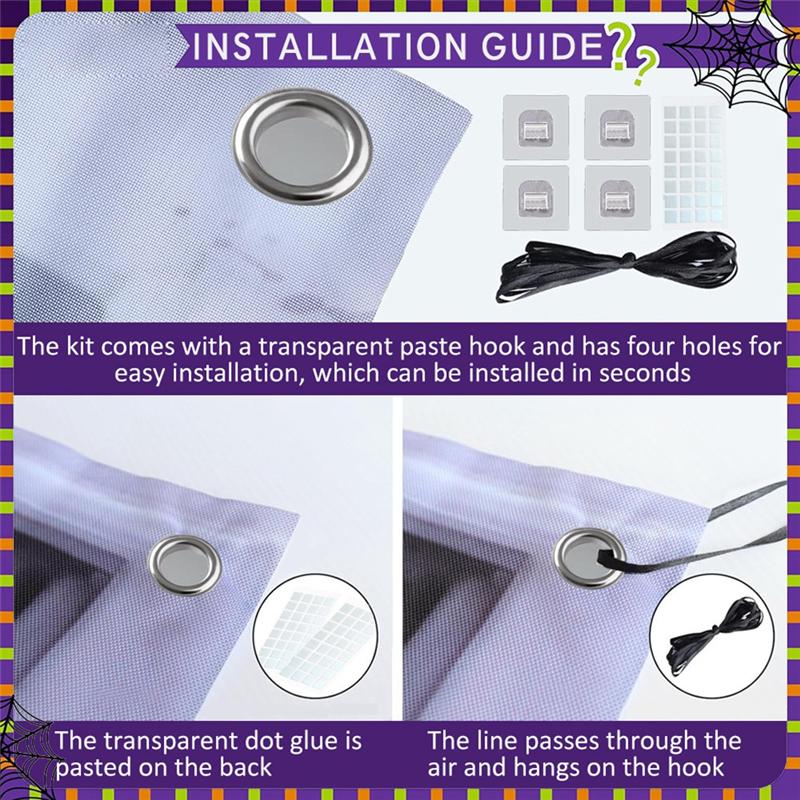 Хорошая Хэллоуинская Декорация Окна Ужас Женщина с Длинными Волосами Ужасающий Фон для Окна Хэллоуинский Постер для Окна Декорация