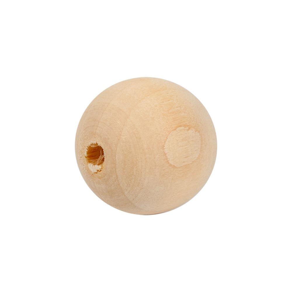 50pcs with Hole Round Wooden Beads 20mm Size Wood Beads Practical Wooden Balls Garlands Decor