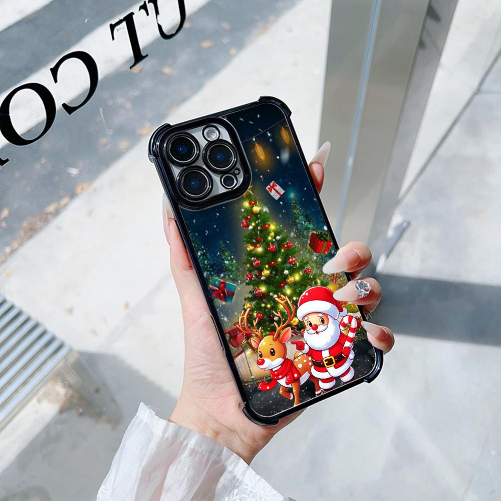 Чехлы для телефонов Ae121 Merry Christmas Santa design art из гальванизированного ТПУ для Samsung A54 A12 A14 S23 S24 Ultra A55 A15 S21 FE с четырьмя углами защиты