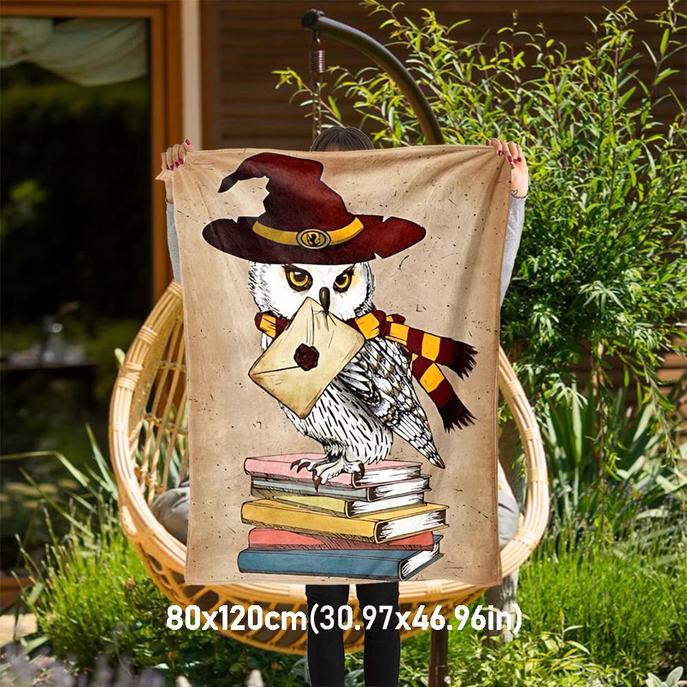1 шт. Сова Хогвартса Мудрость Наружное Фланелевое Плед Все Сезоны Мягкое Тепло, Домашний Декор 1031202